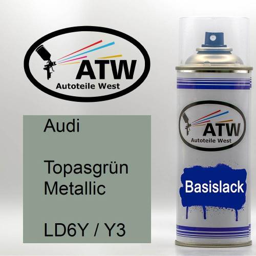 Audi, Topasgrün Metallic, LD6Y / Y3: 400ml Sprühdose, von ATW Autoteile West.